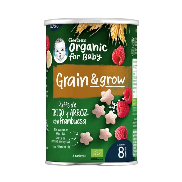 Grain Grow Puffs De Trigo Y Arroz Con Frambuesa Bio