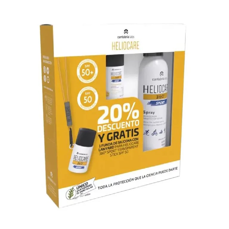 Heliocare 360 Sport SPF50 100 ml + Stick + 25g + Hülle Lanyard
