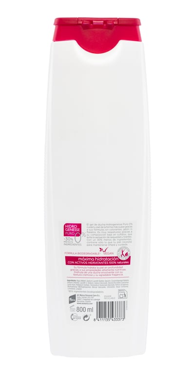 Gel de Douche Pur 0% Hydratation Maximale 800 ml de Hidrogenesse