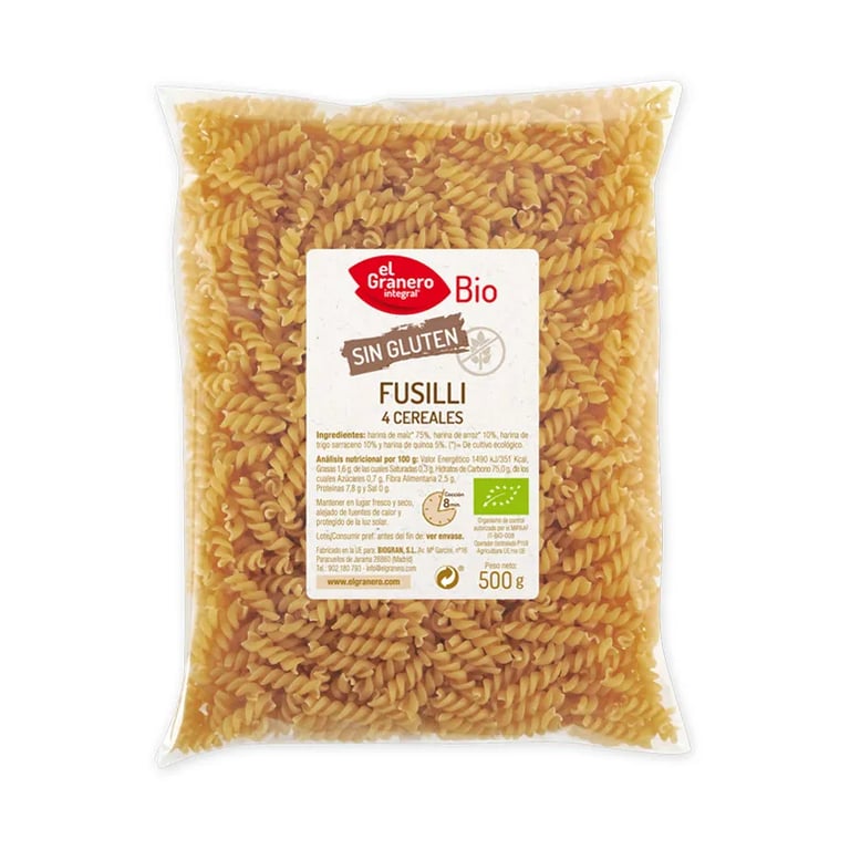 Fusilli Di 4 Cereali Senza Glutine Bio