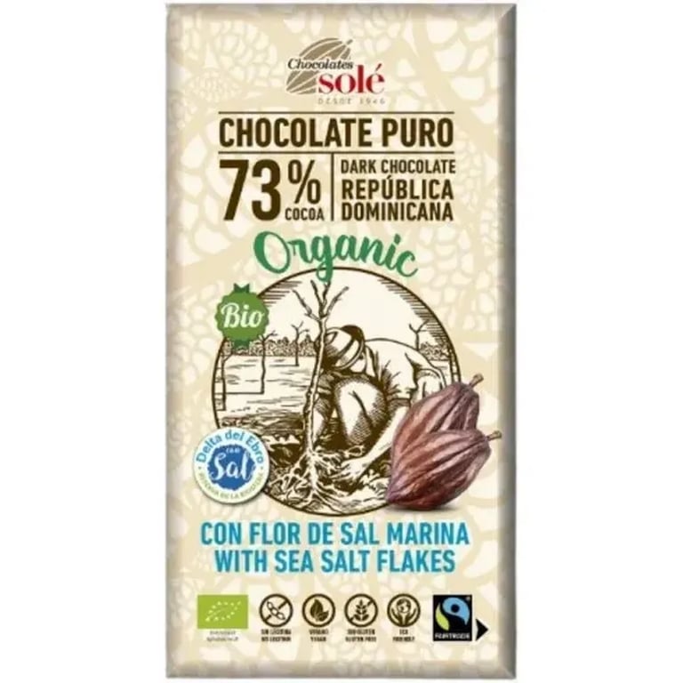 Chocolate Negro 73% Cacao Flor Sal