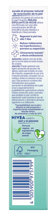 Derma Skin Clear Peeling Exfoliante De Noche 40 ml de Nivea