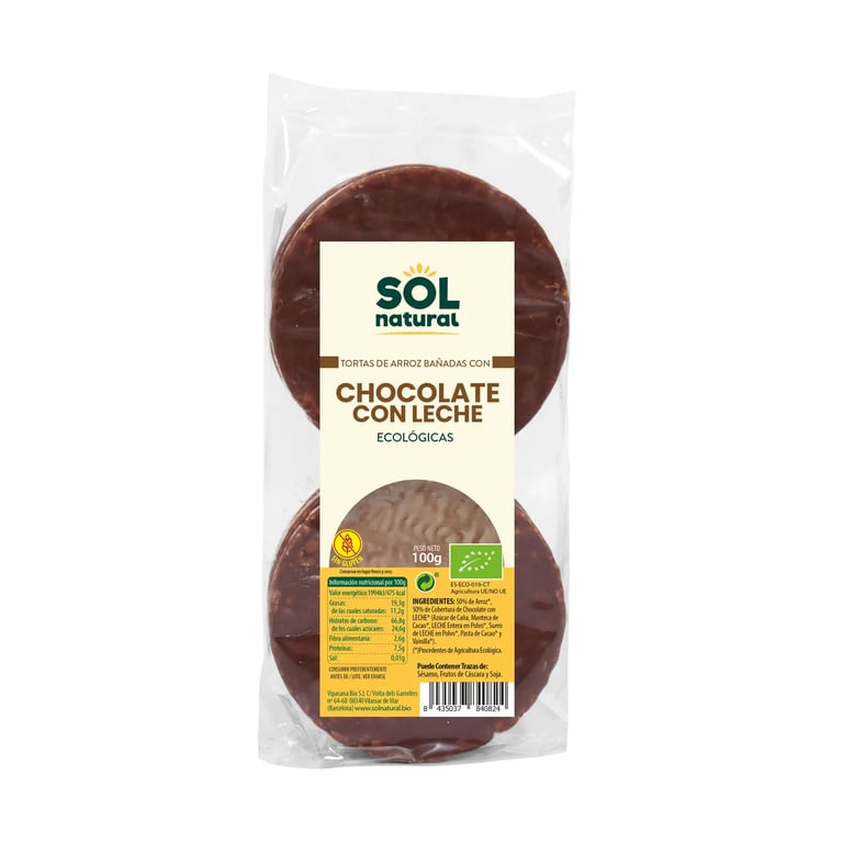Galettes De Riz Nappées De Chocolat Au Lait Bio