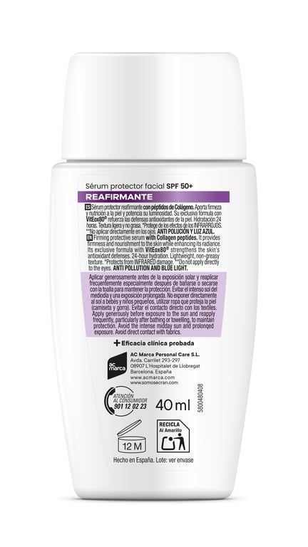 Sunnique Straffendes Serum Mit Kollagen SPF50+ 40 ml von Ecran