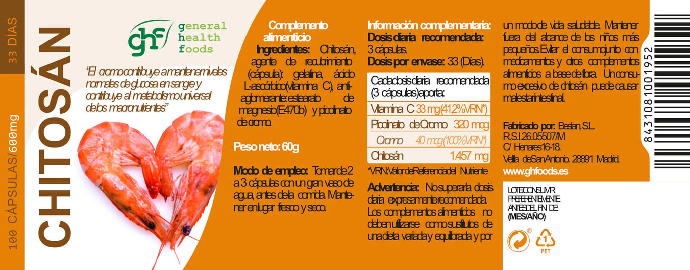 Chitosane Chrome et Vitamine C 600mg - imagen 4 de 4
