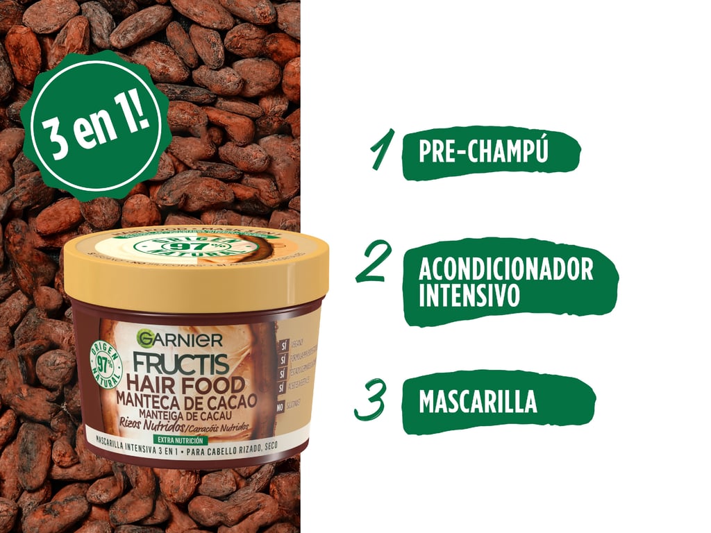 Fructis Hair Food Beurre de Cacao Masque Boucles Nourries 390 ml de Fructis