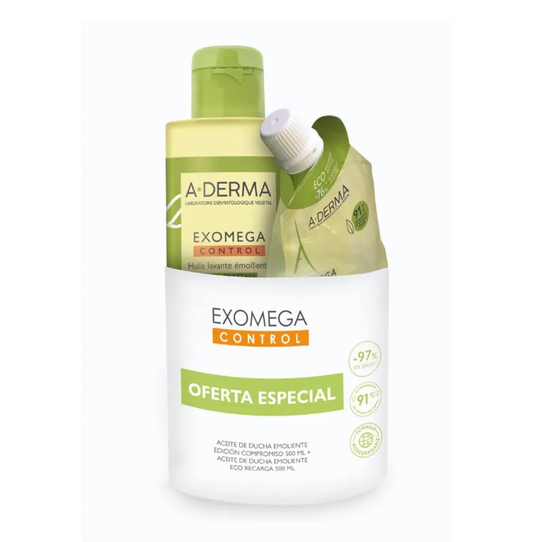 Exomega Control Olio Lavante Emolliente 500 ml + 500 ml Eco-Ricarica
