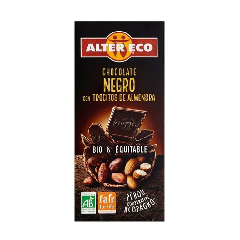 Chocolate Negro Con Trocitos De Almendra Bio