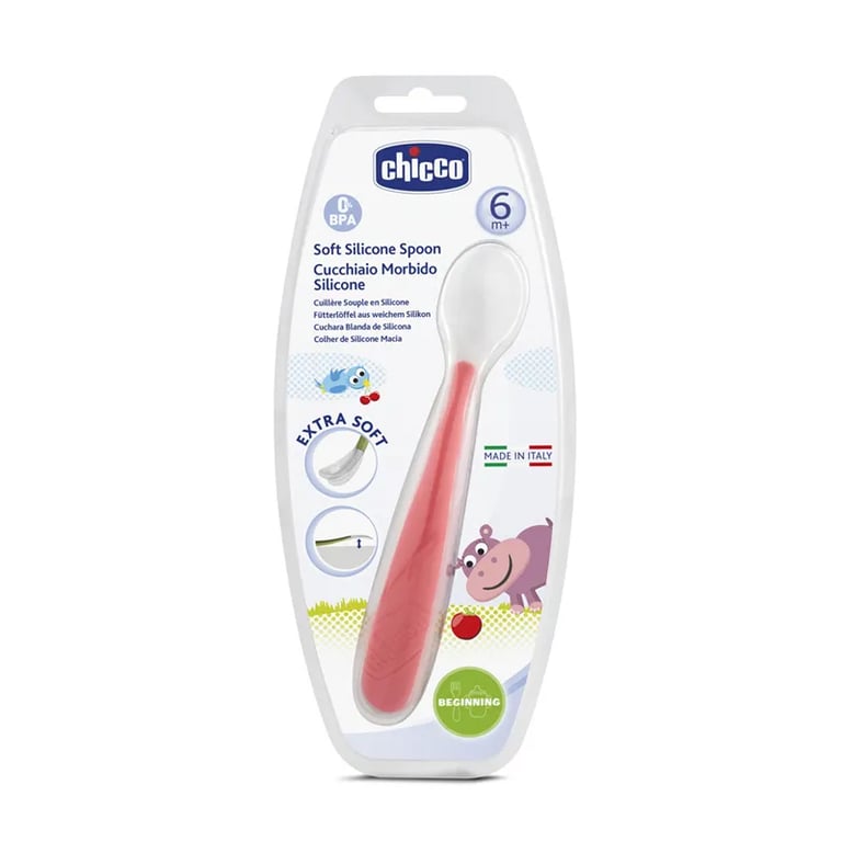 CUCHARA SILICONA BLANDA 6M+ ROJA