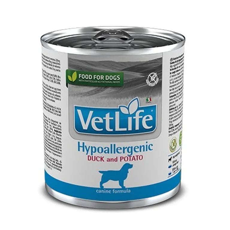 Nassfutter Hund Vet Life Hypoallergenic Ente und Kartoffel