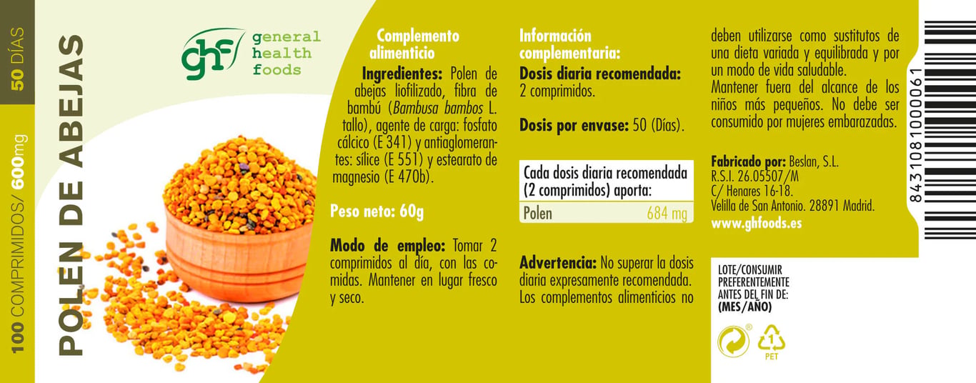 Polen d'Abeilles 600mg - imagen 4 de 4