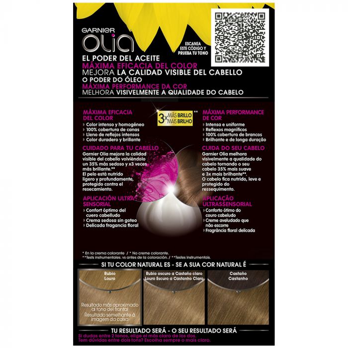 Olia Coloration Permanente #7,0 Blond 4 pcs de Imedia