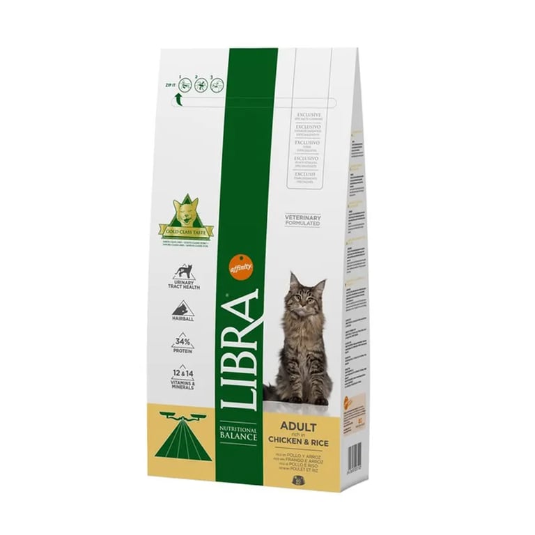 Libra Comida Para Gatos Adult Pollo y Arroz 1,5 Kg