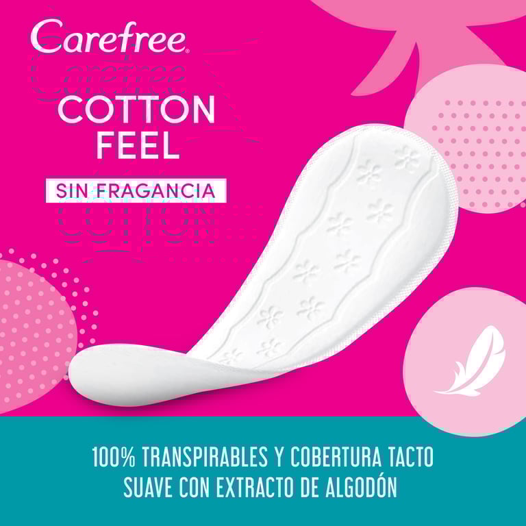 Pensos Diários Cotton Feel Normal Sem Perfume 20 Unds da Carefree