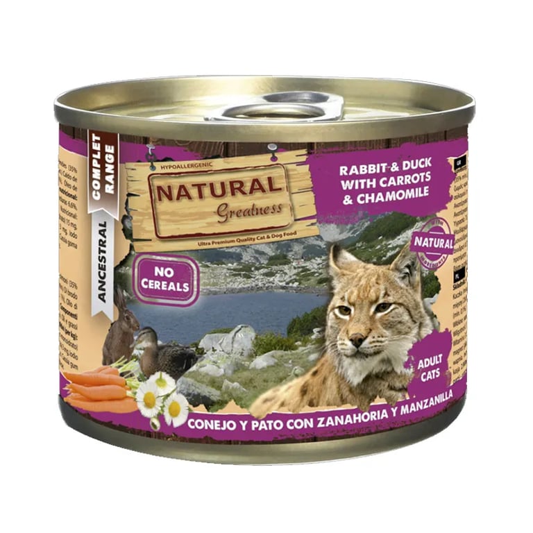 Gato Adulto Conejo y Pato con Zanahoria y Manzanilla