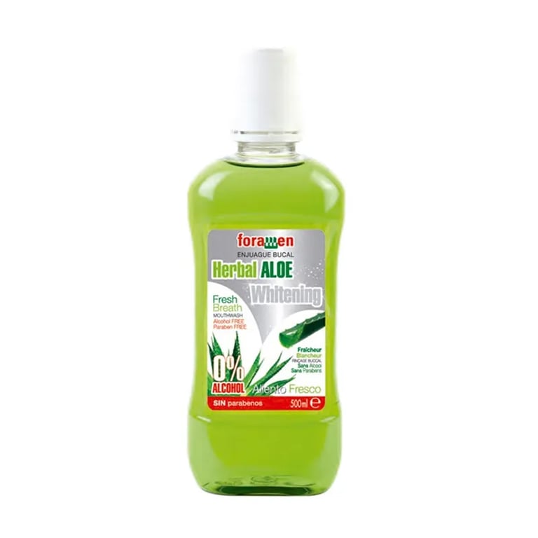 Enjuague Bucal Herbal Aloe Aliento Fresco 0% Alcohol