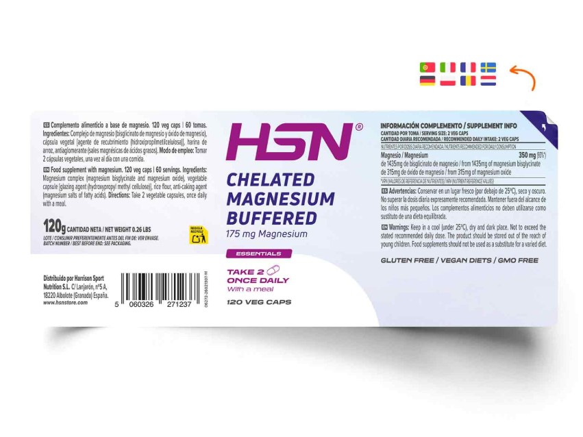 Bisglicinato De Magnesio 120 VCaps de HSN - imagen 2 de 2