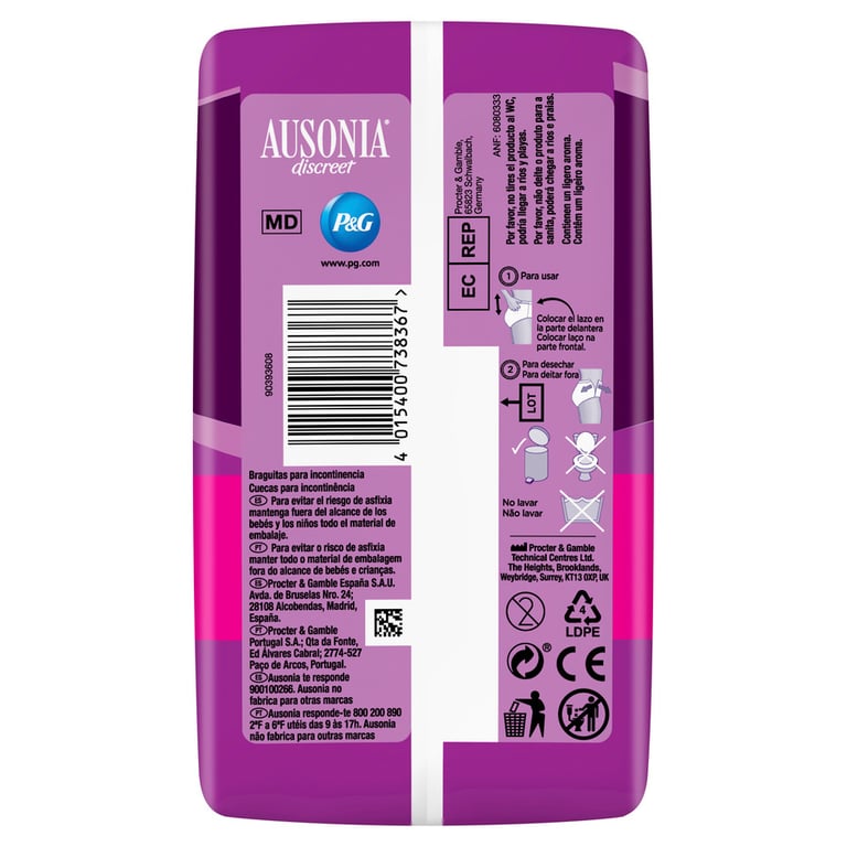 Ausonia Discreet Braguitas Plus 9 Uds de Ausonia
