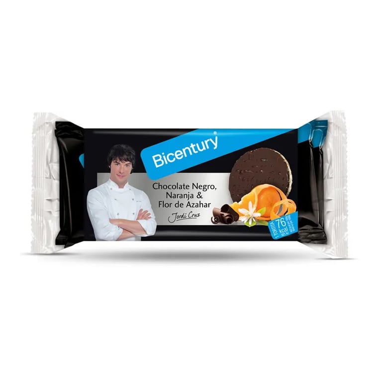 TORTITAS ARROZ CON CHOCOLATE NEGRO NARANJA Y FLOR AZAHAR