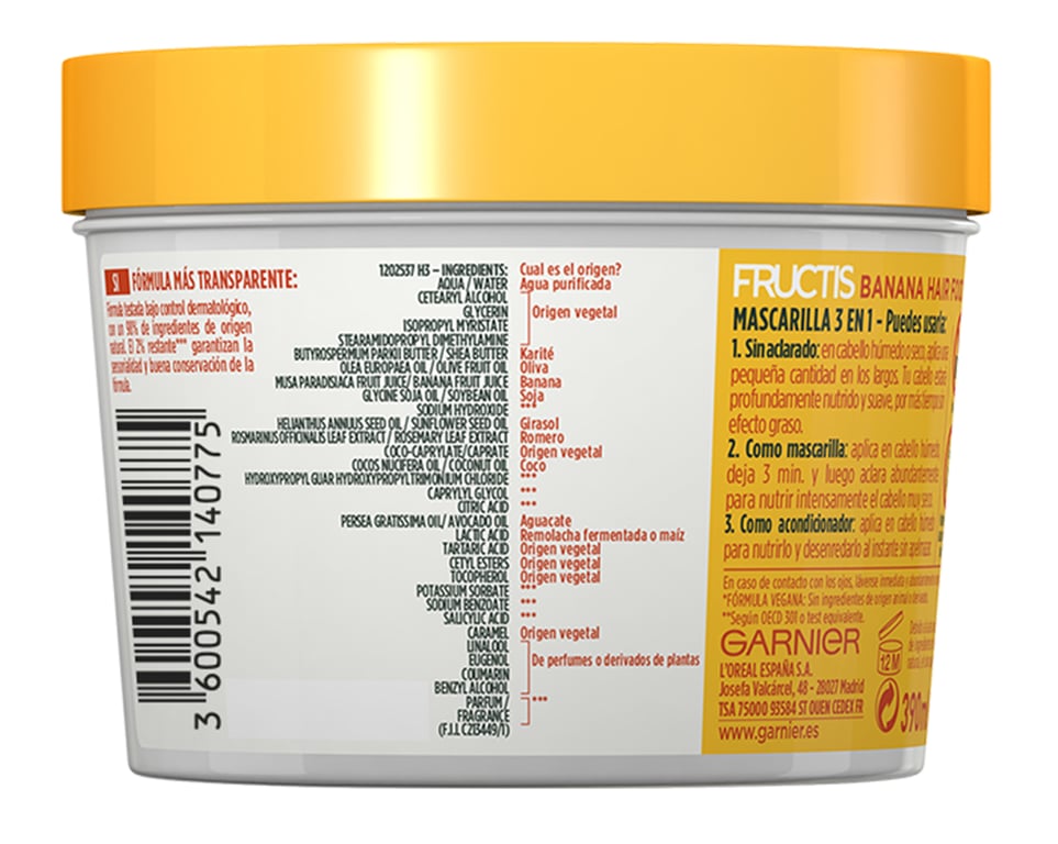 Fructis Hair Food Banane Masque Nourrissant 390 ml de Garnier