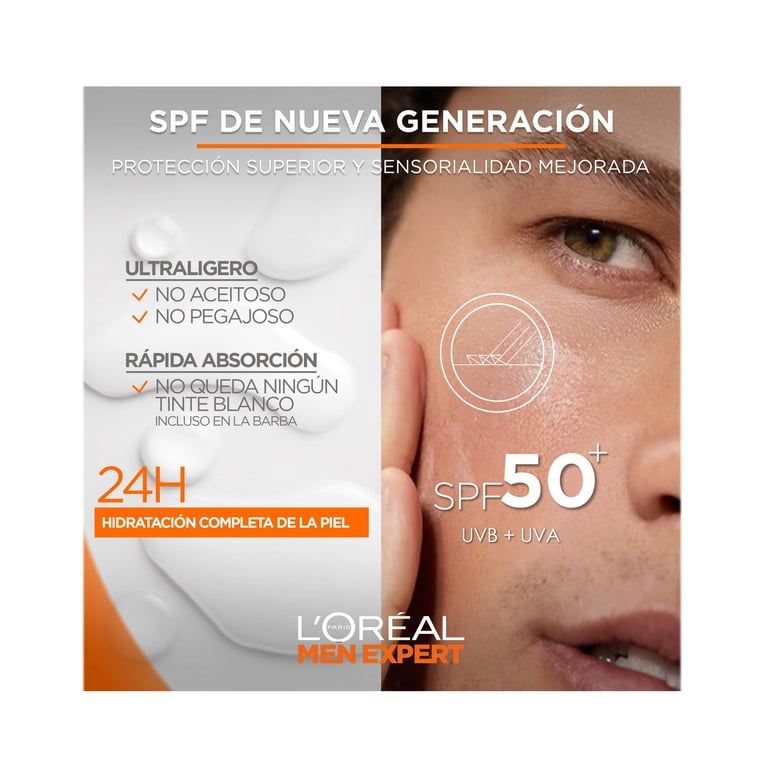 Men Expert Hydra Energetic Con Vitamina C SPF50 50 ml de L'Oreal Paris