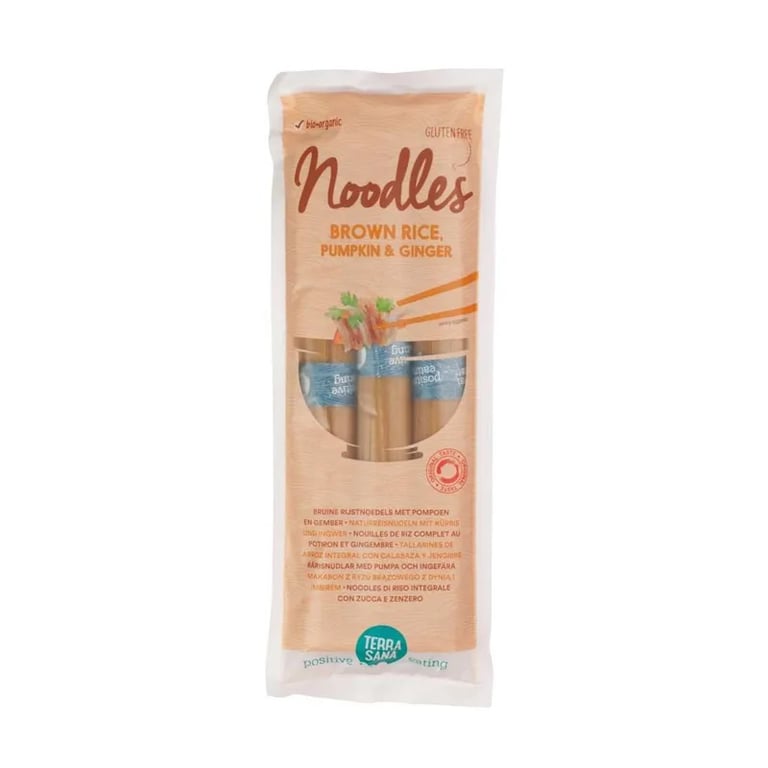 Noodles De Arroz Integral Calabaza Y Jengibre Sin Gluten Bio