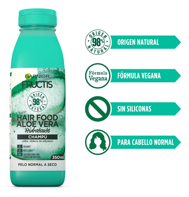 Fructis Hair Food Aloe Vera Shampooing Hydratant 350 ml de Garnier