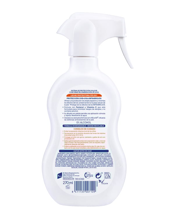 Denenes Sensitive Lait Protecteur SPF50+ 270 ml de Ecran