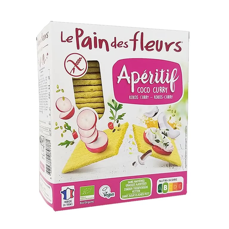 Biscottes Croustillantes Bio Apéritif Coco Et Curry Sans Gluten