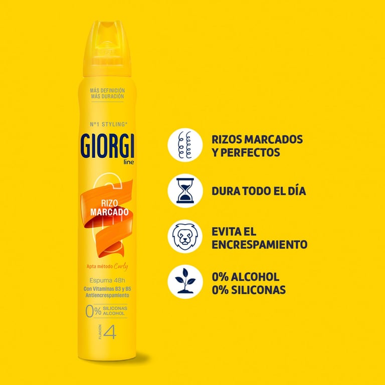 Caracóis Marcados Espuma Fixadora Método Curly Nº4 250 ml da Giorgi