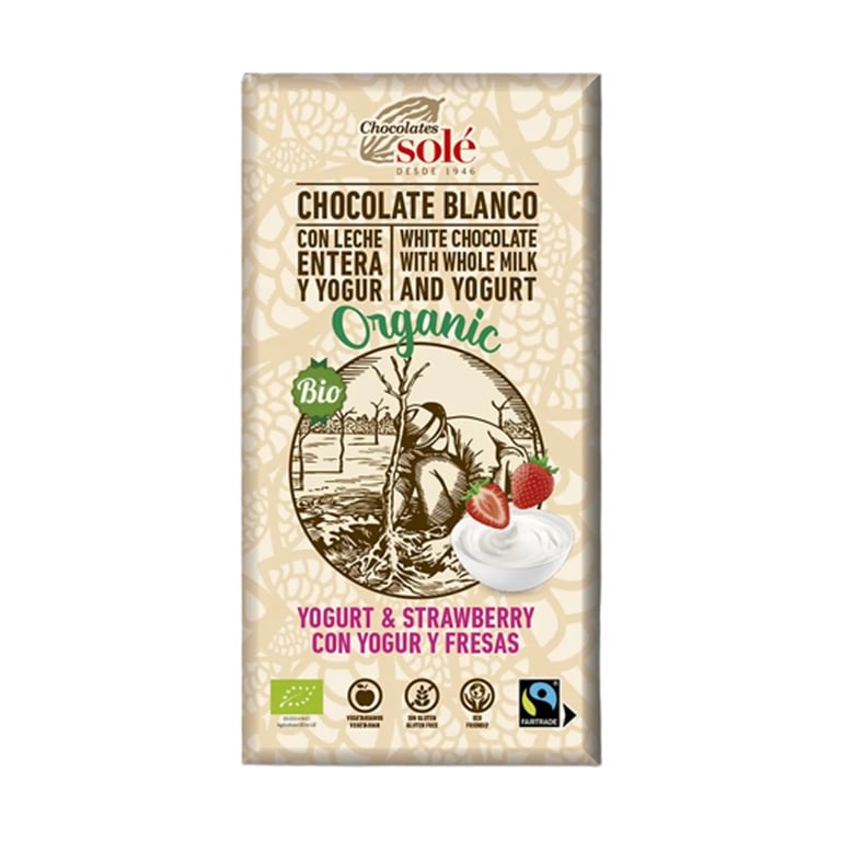 Chocolate Blanco Con Yogur Y Fresas Eco