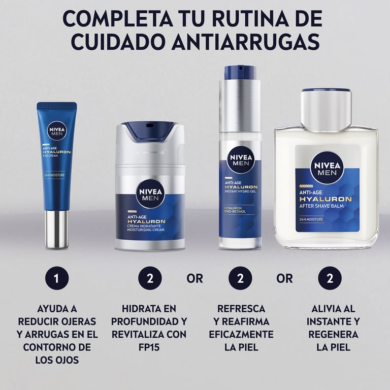 Men Hyaluron Cuidado Antiedad Pack 3 Piezas de Nivea