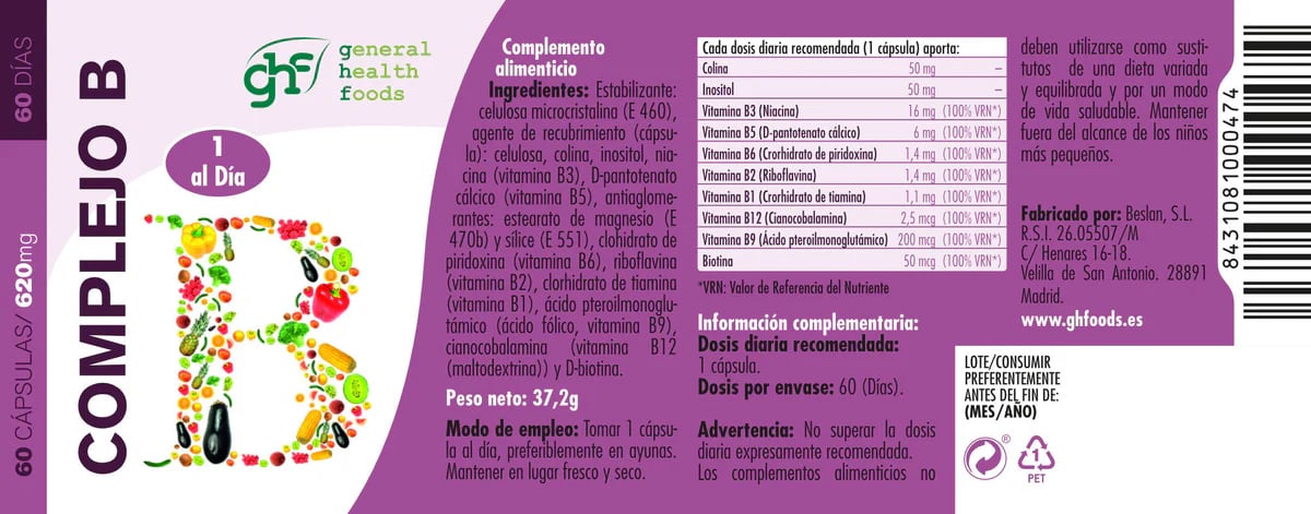 Complexe B 620 mg - imagen 15 de 15