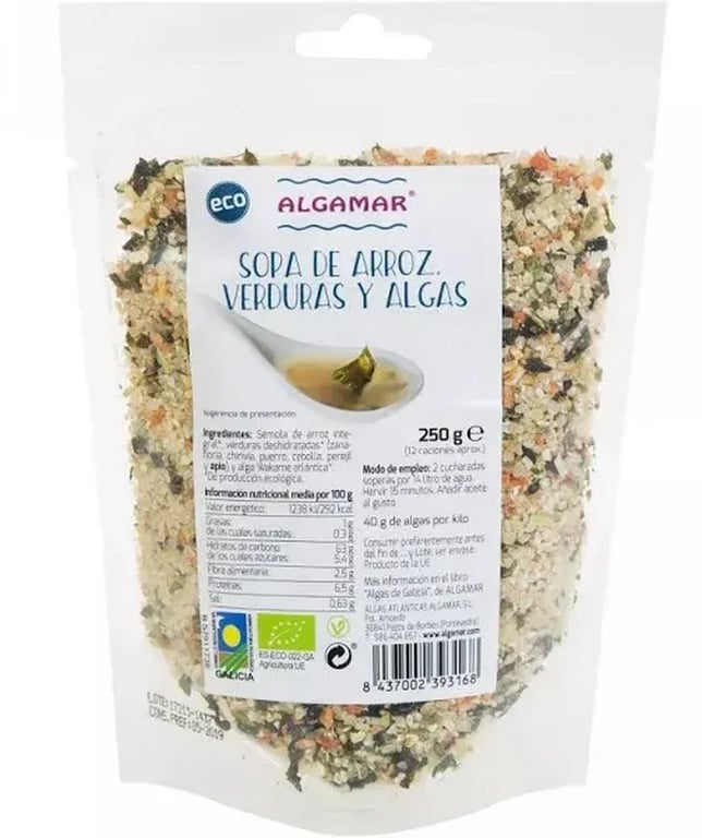 Sopa De Arroz Verduras Y Algas Bio