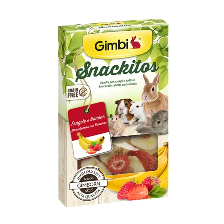 Snackitos Fresa Y Plátano Para Roedores Y Conejos