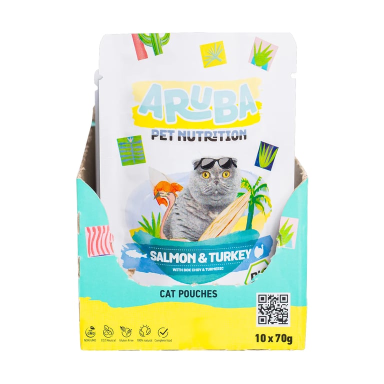 Aruba Kat Zalm en Kalkoen Organisch met Bok Choy en Kurkuma