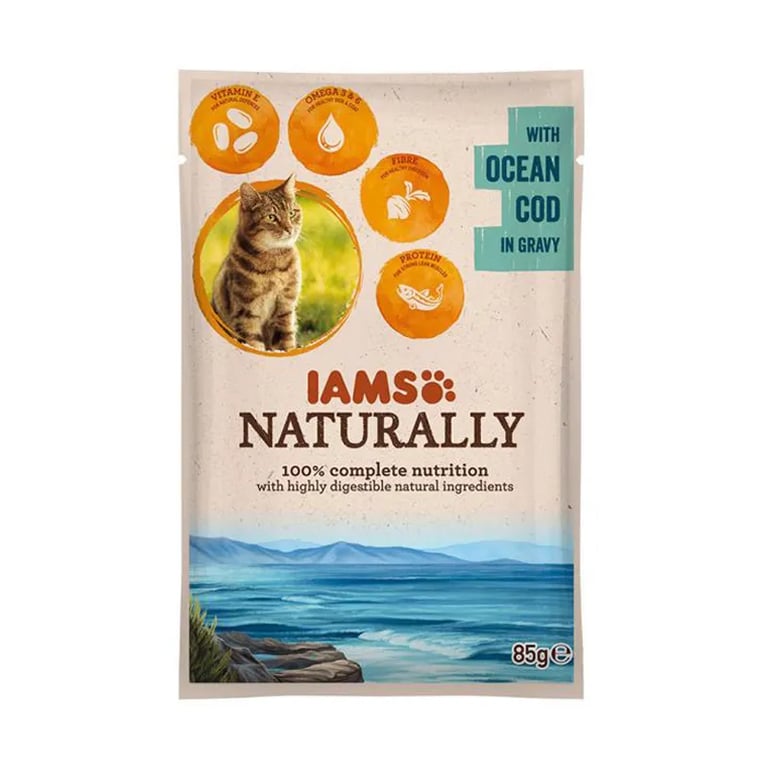 Naturally Gato Adulto Bacalao Natural En Salsa 85g