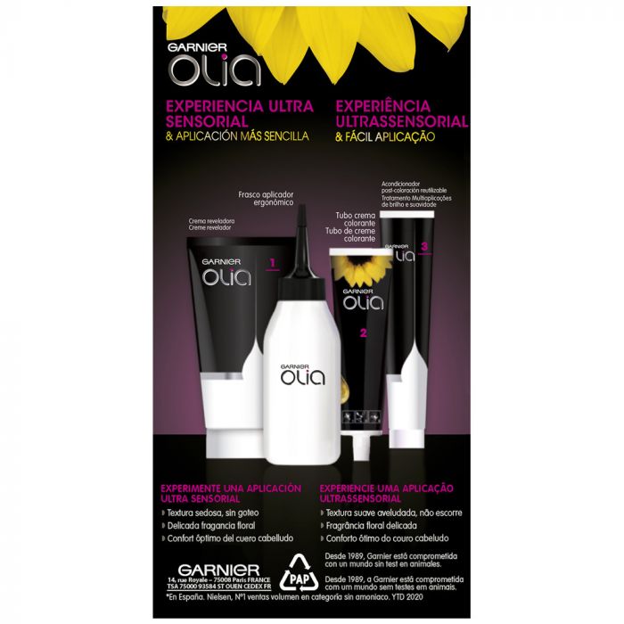 Olia Coloration Permanente #1,0 Noir Ébène 4 pcs de Imedia
