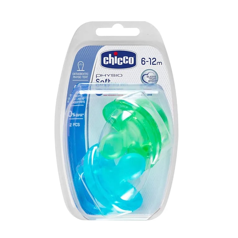 CHUPETE PHYSIO SOFT SILICONA 6-12M AZUL