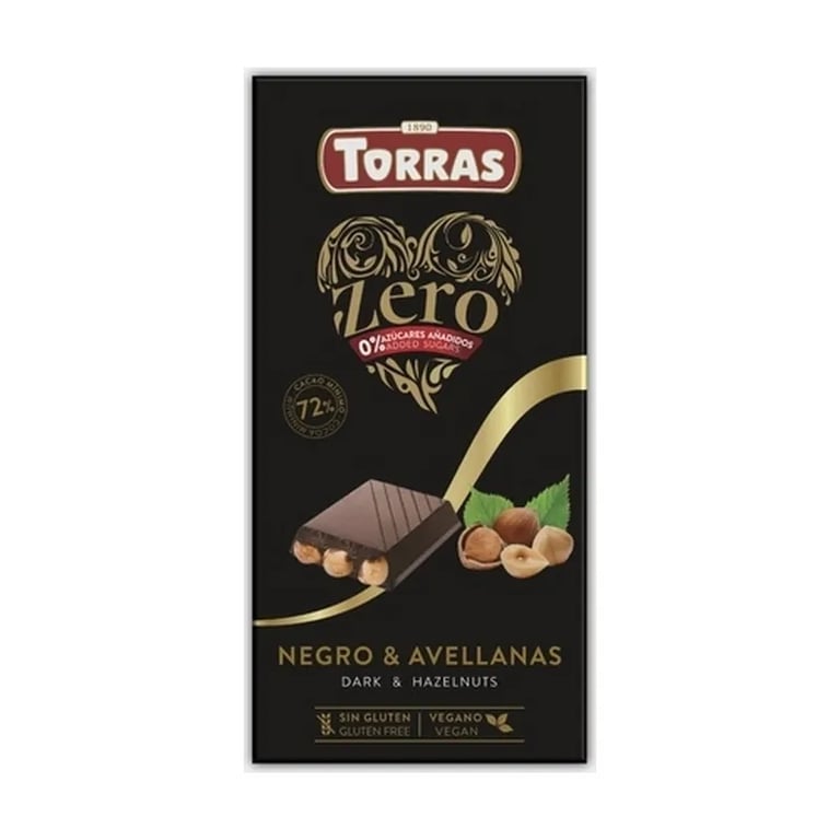 Chocolate Preto Com Avelãs 72% Cacau