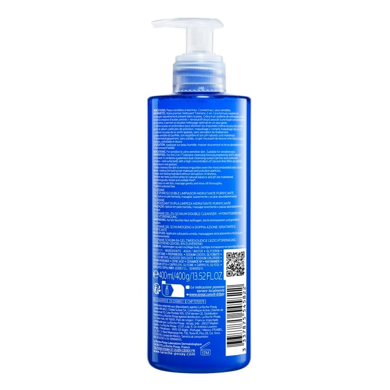 Toleriane Gel Espumoso Doble Limpiador 400 ml da La Roche Posay