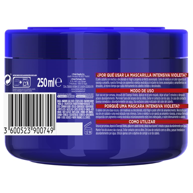 Elseve Color-Vive Violet Masque Intensif 250 ml de Elvive