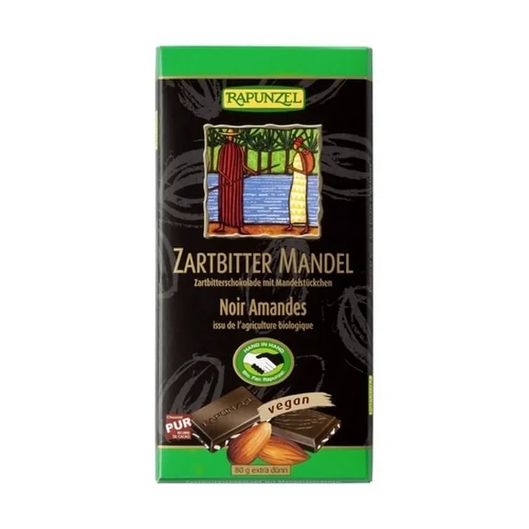 Tablette De Chocolat Noir Aux Amandes Bio