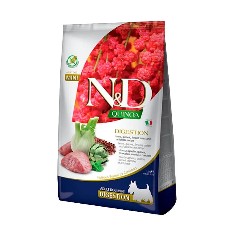 Voer Hond Mini ND Digestion Quinoa Lams Artisjok Munt
