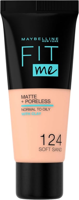 Fit Me Matte+Poreless Foundation #124-Soft Sand