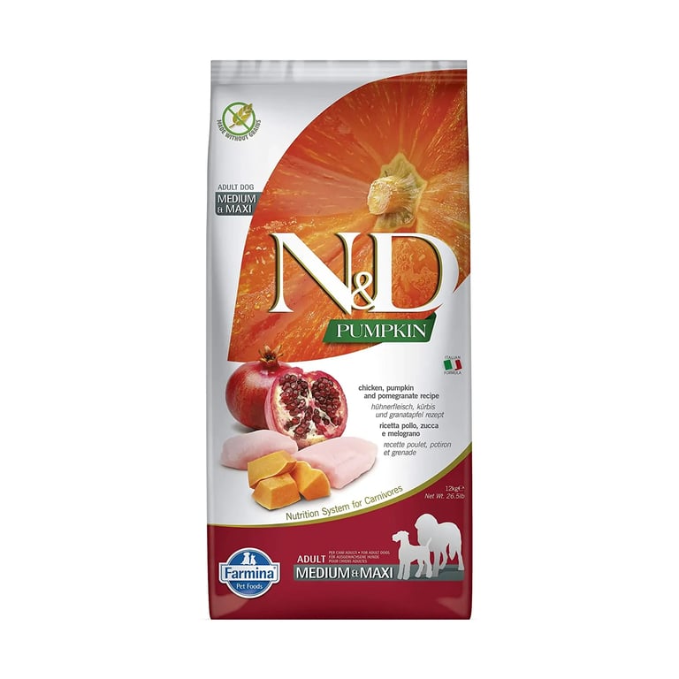 Hundefutter Puppy Medium Maxi ND Kürbis Huhn und Granatapfel