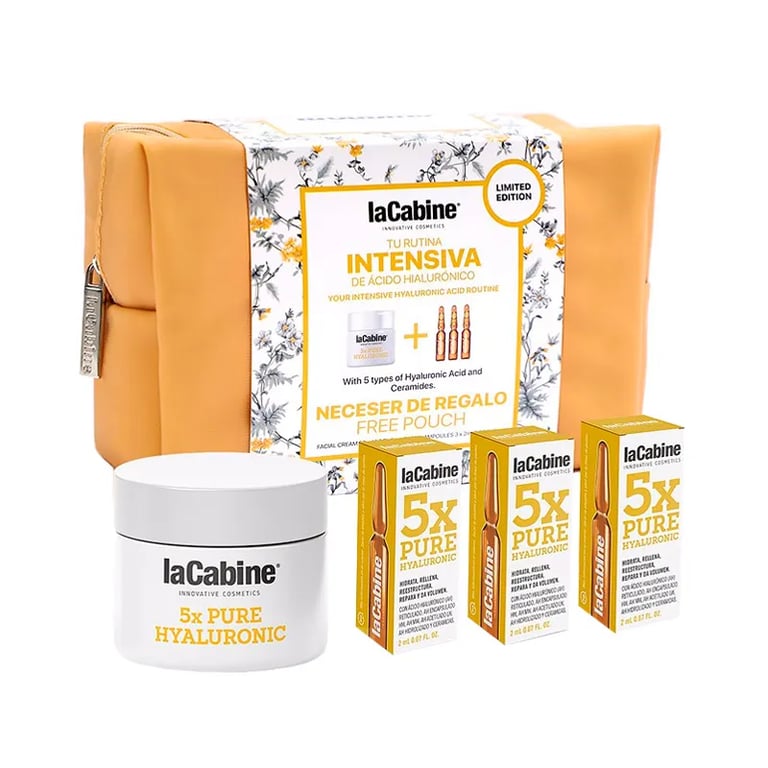 Necessaire 5X Pure Hyaluronic Lote Creme + 3 Ampolas Faciais