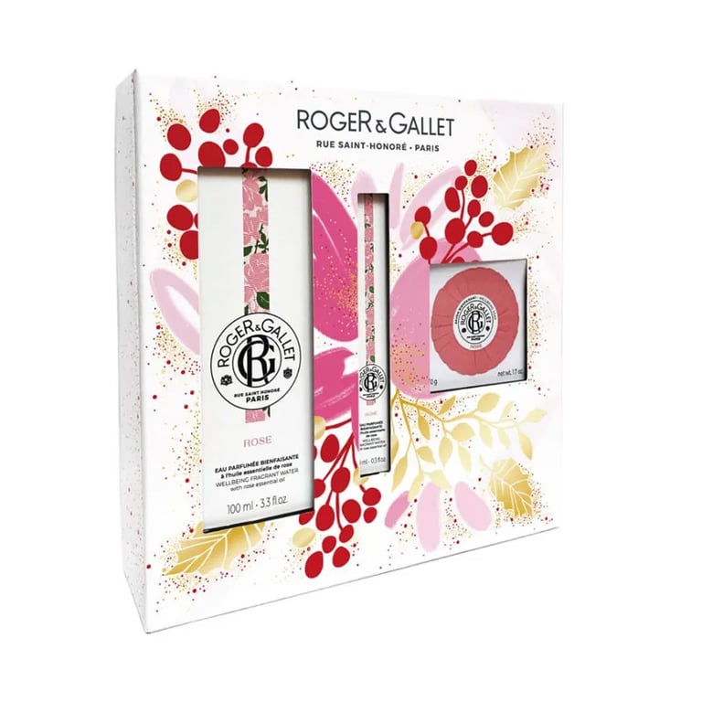 Rose Set 3 Stück Eau de Parfum 100 ml + Mini 10 ml + Seife 50g