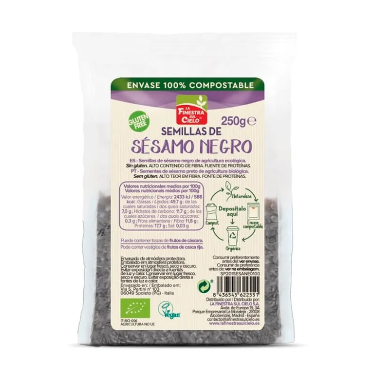 Semillas De Sésamo Negro Bio