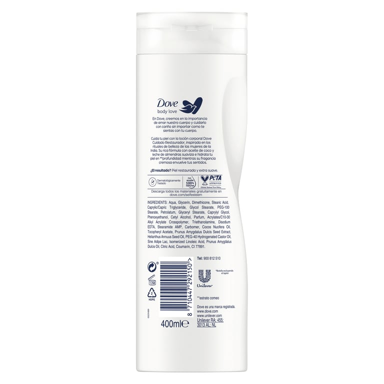 Lotion Corps Noix de Coco Rituel Regénérant 400 ml de Dove